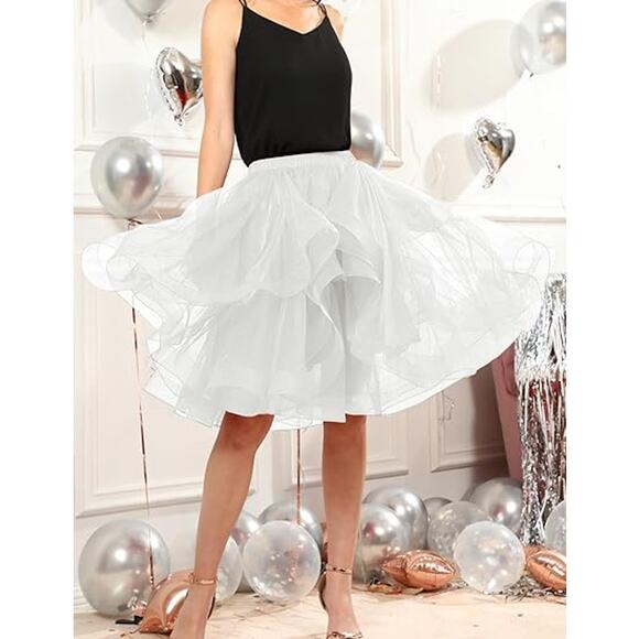 DRESSTELLS Tulle Skirts for Women, A Line Elastic Waist - Picture 5 of 6